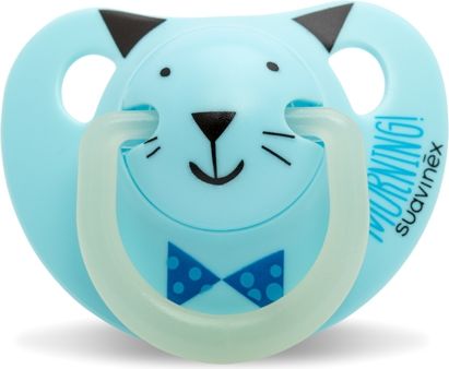 SUAVINEX Dudlík noční anatomický latex (0-6m) – modrý - obrázek 1
