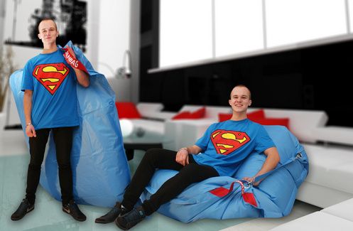 BeanBag Sedací pytel 189x140 comfort s popruhy cyan - obrázek 1