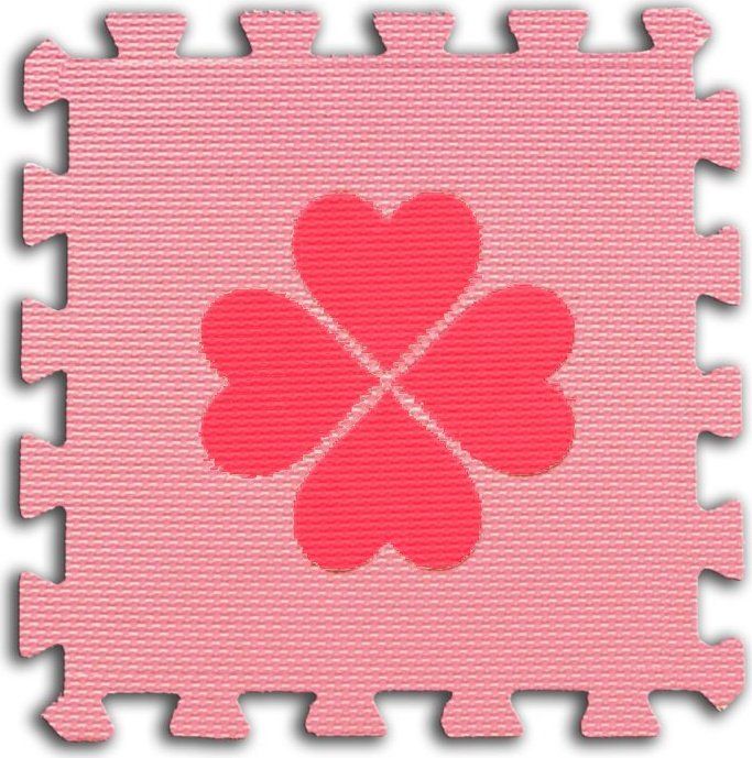 Pěnové BABY puzzle Čtyřlístky 1 díl (růžový) - obrázek 1