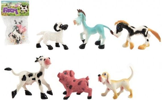 Teddies Zvířátka domácí farma plast 8-10cm 6ks v sáčku - obrázek 1