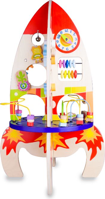 TEDDIES Hrací stůl edukační raketa dřevěný - obrázek 1