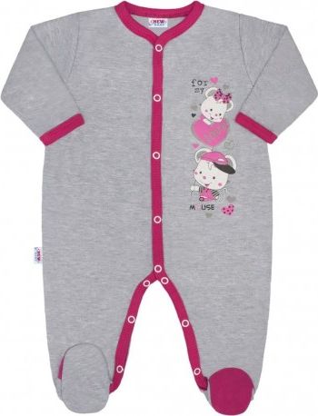 Dětský overal New Baby Love Mouse, Růžová, 74 (6-9m) - obrázek 1