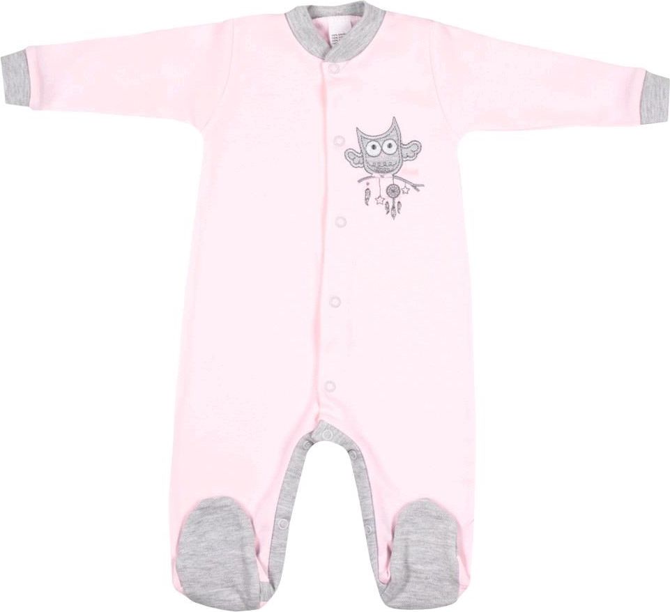 Kojenecký overal New Baby Owl růžový 80 (9-12m) - obrázek 1