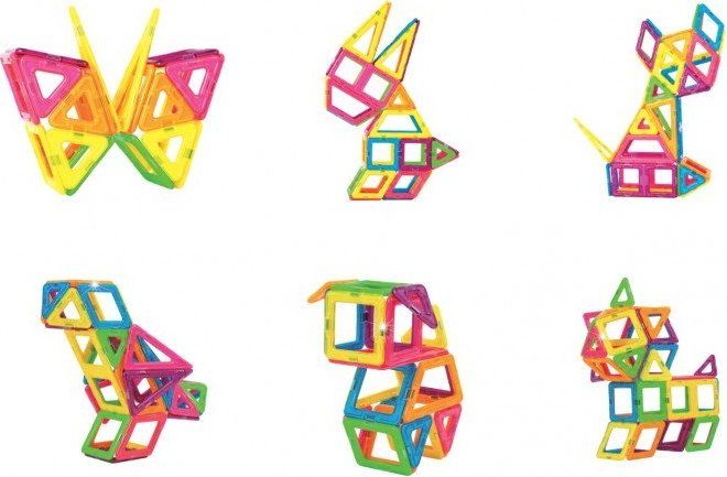 Kreativní magnetická stavebnice MAGFORMERS Neon set 60 dílků - obrázek 3