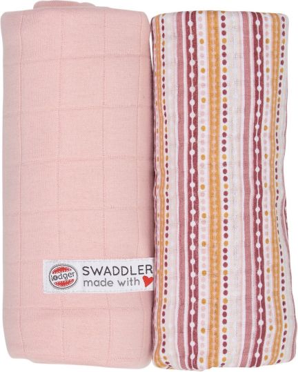 Lodger Swaddler Print/Solid 2balení 120 x 120 cm Sensitive/Stripe - obrázek 1