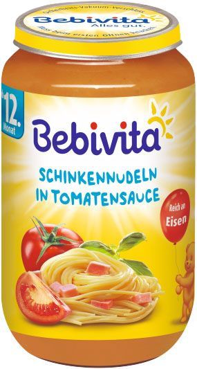 3x BEBIVITA Rajčatová omáčka s těstovinami a šunkou (250 g) - masozeleninový příkrm - obrázek 2