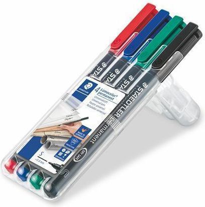 Permanentní popisovač "Lumocolor 313", 4 barvy, 0,4mm, STAEDTLER, blistr 6 ks - obrázek 1