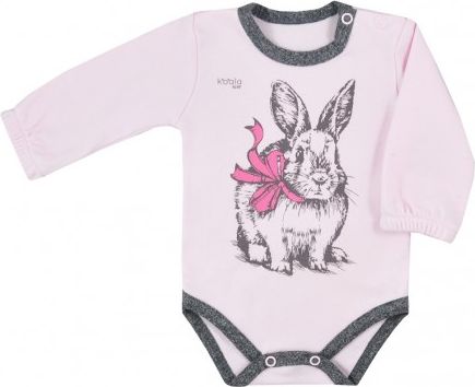Kojenecké body s dlouhým rukávem Koala Anitka růžovo-šedé, Růžová, 80 (9-12m) - obrázek 1
