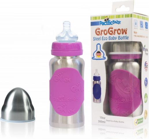 Pacific Baby GroGrow Nerezová ekololáhev 300ml Růžová - obrázek 1