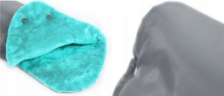 ICE BABY ICE BABY Rukávník ke kočárku fleece - šedý/sv. mátový - obrázek 2