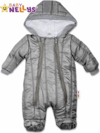 Kombinézka s kapuci LUX Baby Nellys ®prošívaná - šedá, Velikost koj. oblečení 56 (1-2m) - obrázek 1