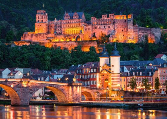 RAVENSBURGER Puzzle Večerní Heidelberg, Německo 1000 dílků - obrázek 1