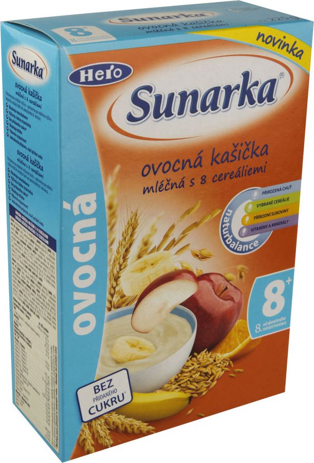 Sunárek mléčná kašička ovocná 225g - obrázek 1