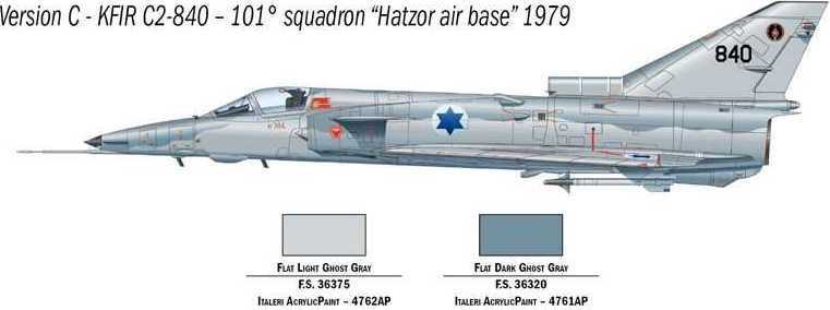ITALERI Model Kit letadlo 1408 - Kfir C.2 (1:72) - obrázek 4