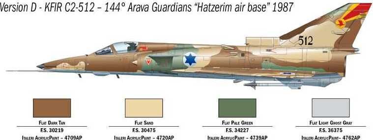 ITALERI Model Kit letadlo 1408 - Kfir C.2 (1:72) - obrázek 5