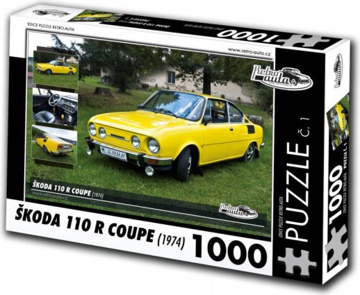 RETRO-AUTA Puzzle č. 1 ŠKODA 110 R COUPE (1974) 1000 dílků - obrázek 1