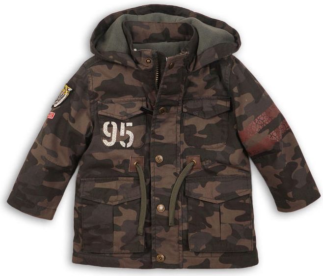 Minoti Kabát chlapecký Parka maskáč khaki 98/104 - obrázek 1