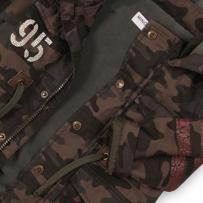 Minoti Kabát chlapecký Parka maskáč khaki 98/104 - obrázek 2