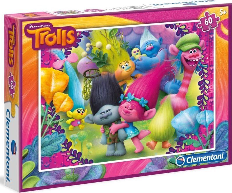 CLEMENTONI Puzzle Trollové: Obejmutí 60 dílků - obrázek 2