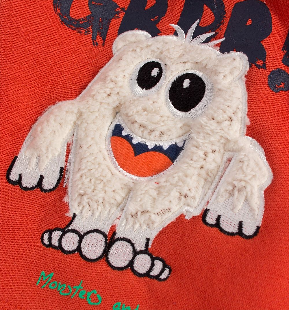 Kojenecká mikina pro kluky KNOT SO BAD MONSTER oranžová Velikost: 74 - obrázek 3