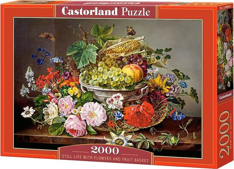 CASTORLAND Puzzle Zátiší s květinami a ovocem 2000 dílků - obrázek 2