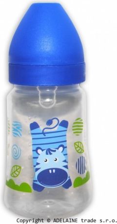 Lahvička Akuku 250ml - modrá se zebrou - obrázek 1