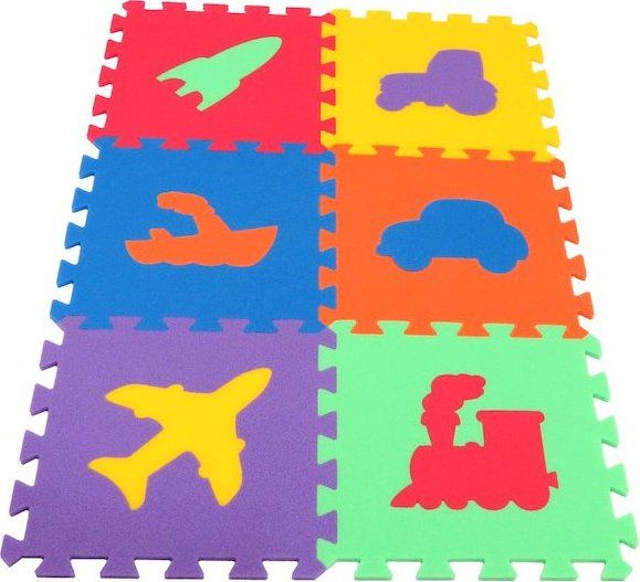 MALÝ GÉNIUS Pěnové puzzle MAXI 6 Dopravní prostředky 8mm (mix-6) - obrázek 1