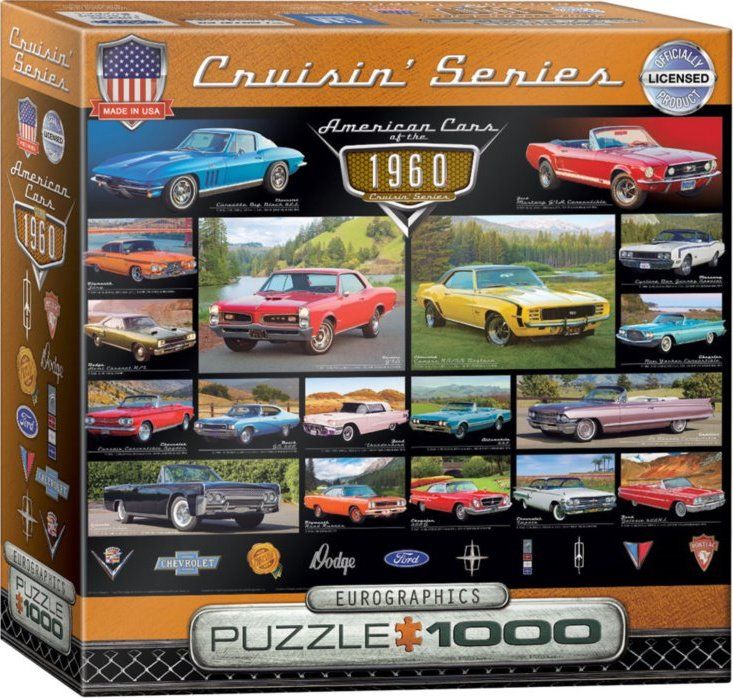 EUROGRAPHICS Puzzle Americká auta z roku 1960, 1000 dílků - obrázek 2