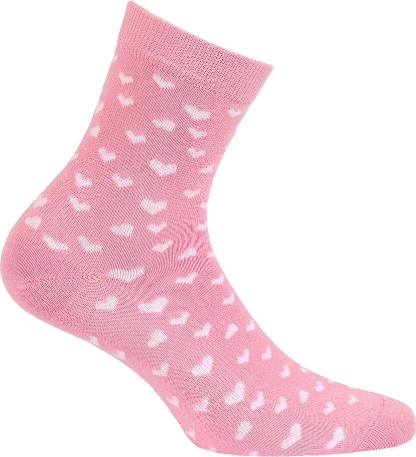 Dívčí vzorované ponožky GATTA SRDÍČKA růžové Velikost: 33-35 - obrázek 1