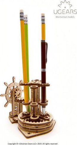 Ugears 3D dřevěné mechanické puzzle Organizér na psací potřeby - obrázek 2