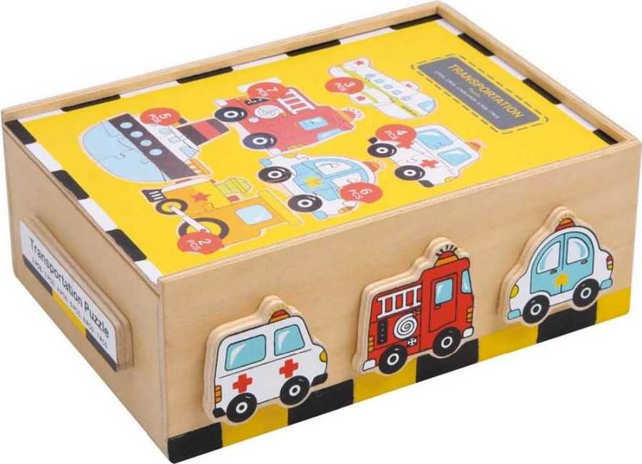 SMALL FOOT BY LEGLER Small Foot Dřevěné hračky puzzle Box vozidla - obrázek 2