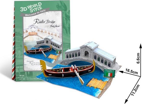CUBICFUN 3D puzzle Benátský most - Ponte di Rialto 29 dílků - obrázek 2