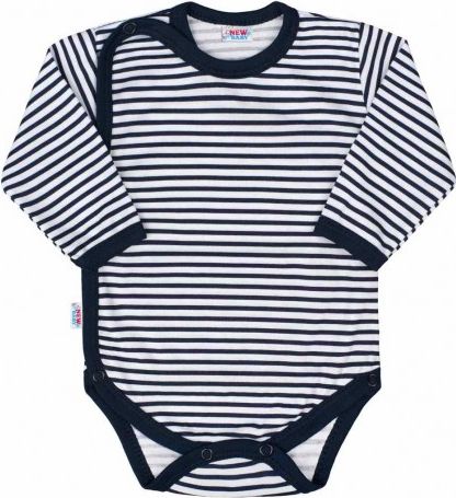 Kojenecké celorozepínací body New Baby Classic II s modrými pruhy, Modrá, 50 - obrázek 1