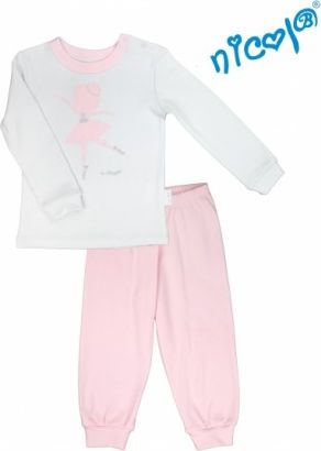 Dětské pyžamo Nicol, Baletka - šedo/růžové, Velikost koj. oblečení 86 (12-18m) - obrázek 1