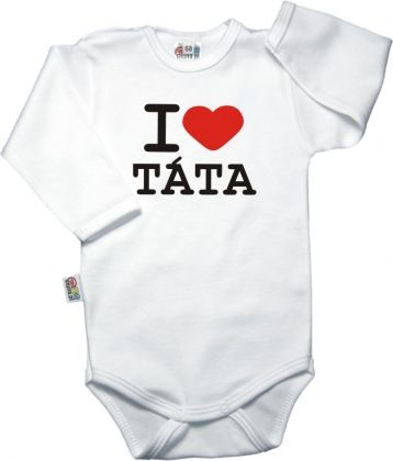 Baby Dejna Body dlouhý rukáv, vel. 68, I love táta - bílé, K19 - obrázek 1