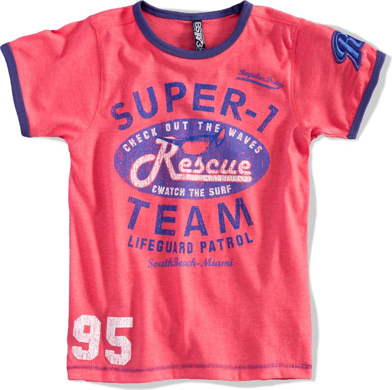 BOYSTAR Chlapecké tričko SUPER TEAM červené coral Velikost: 176 - obrázek 1