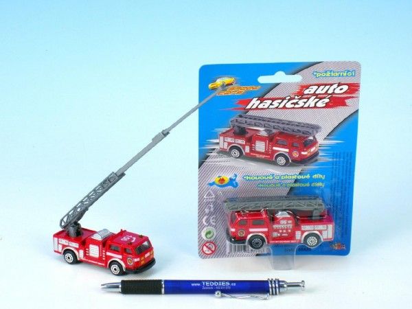 Auto hasiči kov/plast 7cm na kartě - obrázek 1