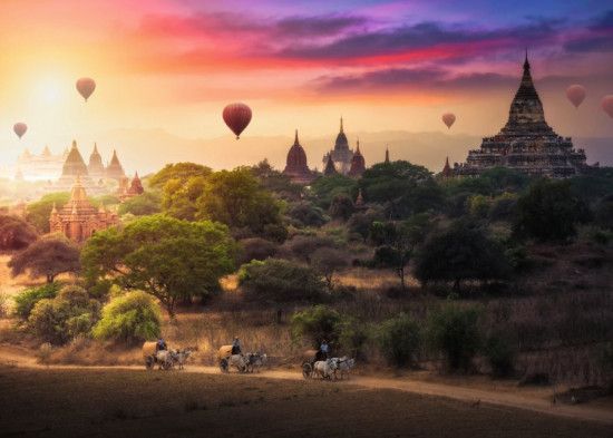RAVENSBURGER Puzzle Horkovzdušné balóny nad Myanmarem 1000 dílků - obrázek 1