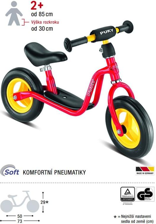 Dětské odrážedlo Puky LR M - Learner Bike Medium - red uni - obrázek 2