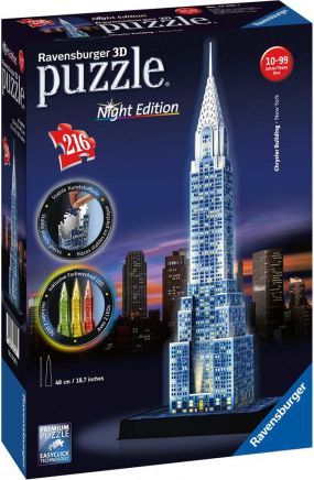 RAVENSBURGER Svítící 3D puzzle Noční edice Chrysler Building 216 dílků - obrázek 1