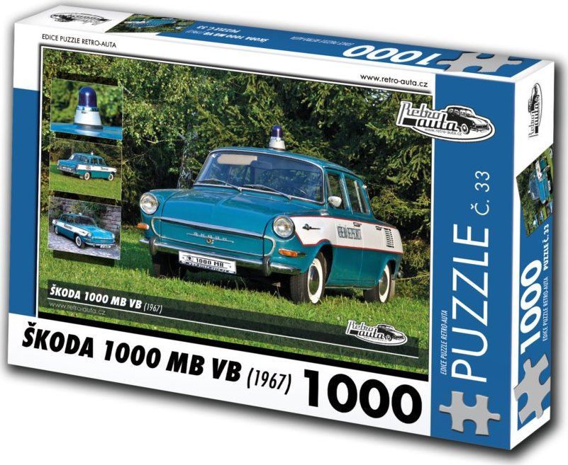 RETRO-AUTA Puzzle č. 33 Škoda 1000 MB VB (1967) 1000 dílků - obrázek 1
