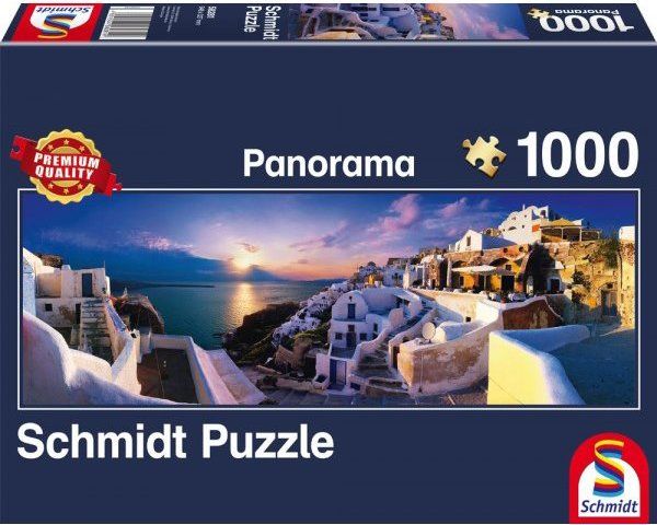SCHMIDT Panoramatické puzzle Soumrak nad Santorini, Řecko 1000 dílků - obrázek 2