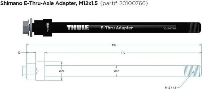 Adaptér pro vozík Thule Chariot 159/165mm (m12x1.5) uni - obrázek 2
