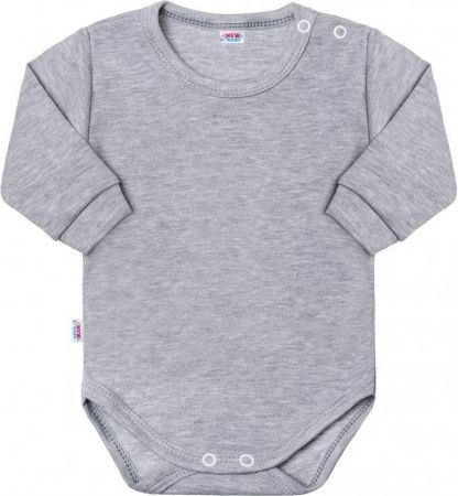 Kojenecké body s dlouhým rukávem New Baby Pastel šedý melír, Šedá, 68 (4-6m) - obrázek 1