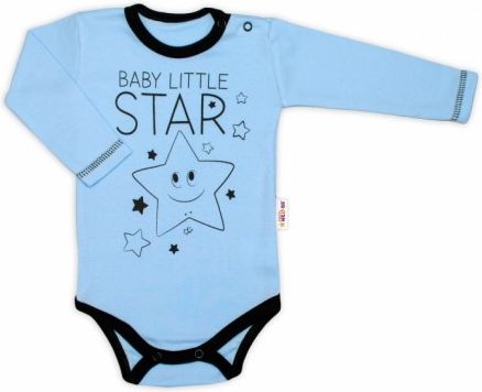 Baby Nellys Body dlouhý rukáv, modré, Baby Little Star, Velikost koj. oblečení 50 (0-1m) - obrázek 1