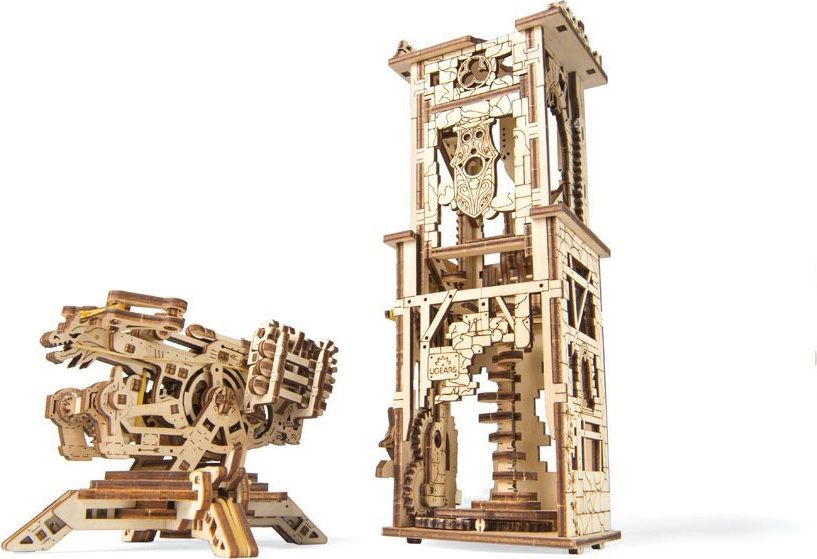 Ugears 3D dřevěné mechanické puzzle Věž Archballista - obrázek 1
