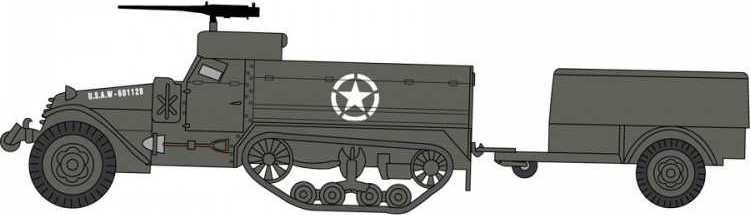 AIRFIX Classic Kit VINTAGE military A02318V - M3 Half Track & 1 Ton Trailer (1:76) - obrázek 2