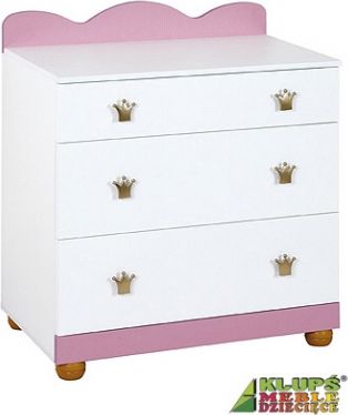Klups Komoda PRINCEZNA, růžovo/bílá - obrázek 1
