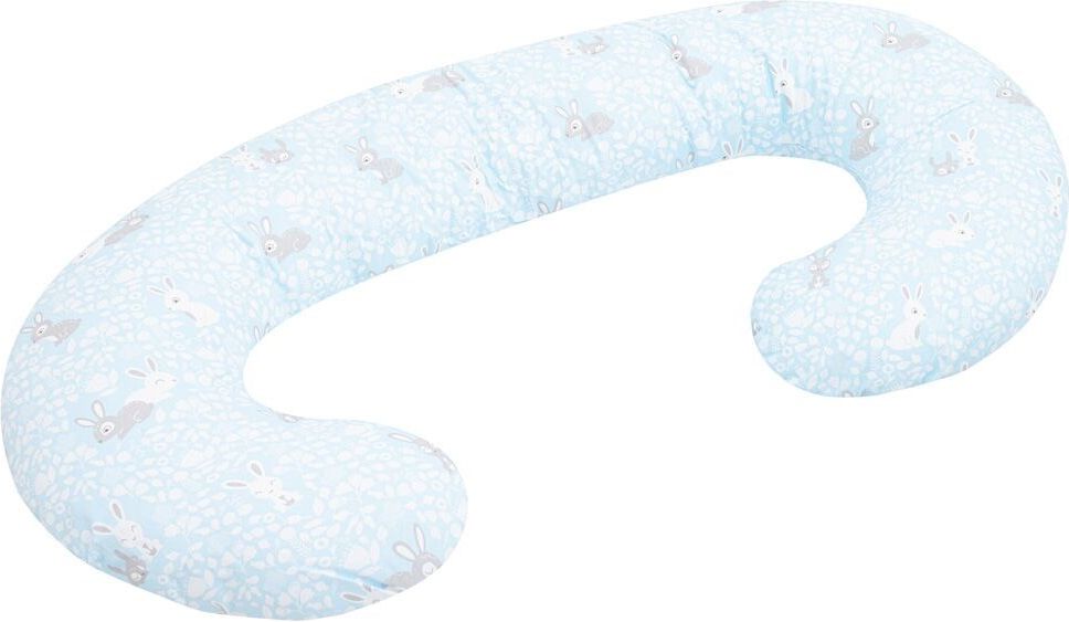Univerzální kojící polštář ve tvaru C New Baby Králíčci modrý - obrázek 1