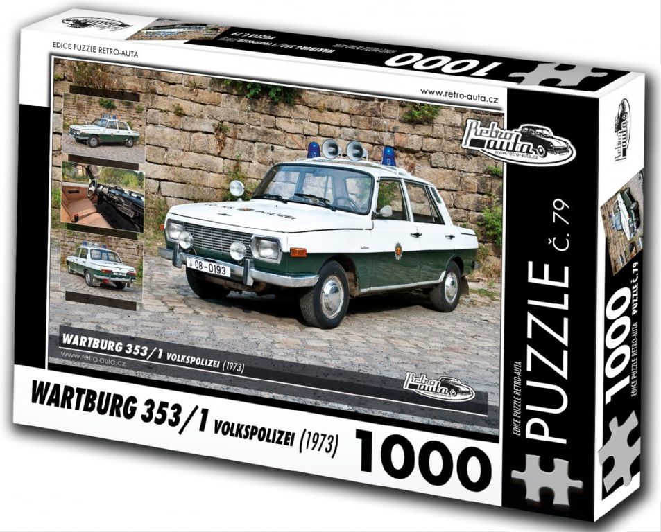 RETRO-AUTA Puzzle č. 79 Wartburg 353,1 Volkspolizei (1973) 1000 dílků - obrázek 1